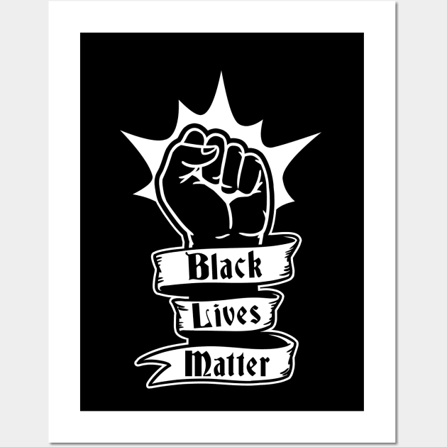 Black Lives Matter Raised Fist Wall Art by Scud"
